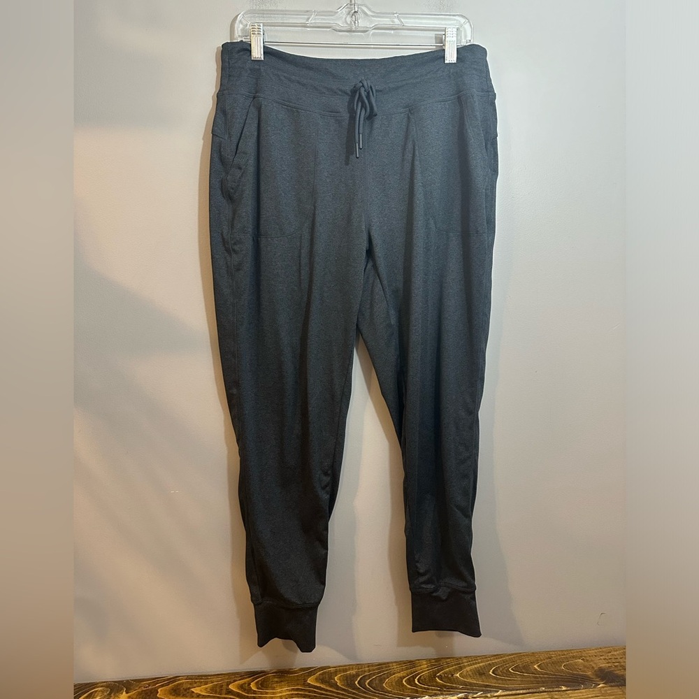 Lole Half Moon Women Large Lounge Jogger Pants Stretch Athletic Gray Pockets